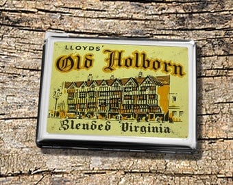 Vintage Old Holborn Tobacco Tin with built in lighter. Vintage cigarette case