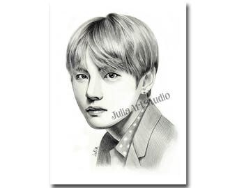 Bts drawing | Etsy