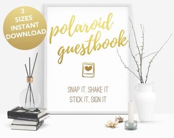 Polaroid book pdf, Polaroid guest book sign, Polaroid download, Polaroid printable, Wedding polaroid