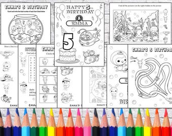 Octonauts Birthday Party Favor Coloring Pages Pdf Personalized File Instant