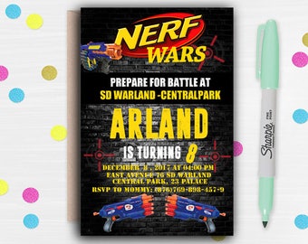 NERF Invitation, NERF Party Invitation, NERF Invite, Nerf Birthday, Nerf Birthday Invite, Nerf Party, Nerf Birthday Invite, Nerf printable