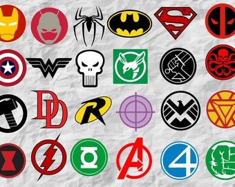 24 SuperHeroes ClipArts | SuperHeroes SVG cut files | SuperHeroes Bunlde | digital file | vectors | instant download | printable