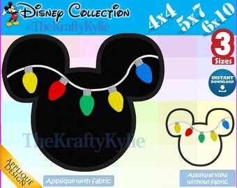 Christmas Mickey APPLIQUE DESIGNS - 3 Sizes 4x4, 5x7, 6x10