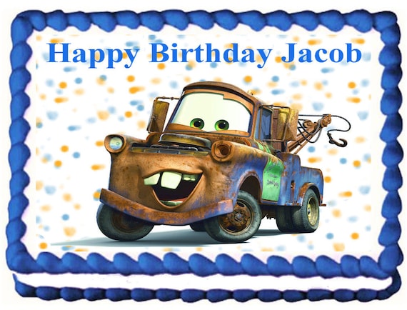 CARS MATER edible cake topper image party