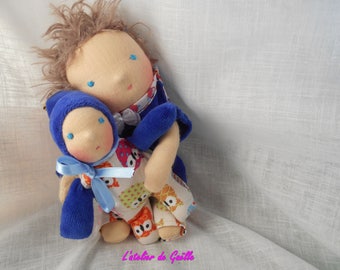 Hugo (22cm) and little brother (14 cm), Waldorf dolls