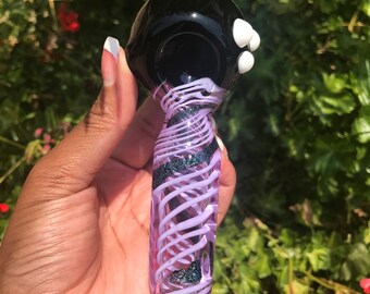 Purple Glitter Glass Pipe, Glass Smoking Pipe, Glitter Pipe, Glass Pipe, Smoking Bowl, Smoking Glass Pipe, Cute Pipe, Pretty Pipe