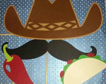 Mexican Fiesta Photo Booth Props Ready to Ship