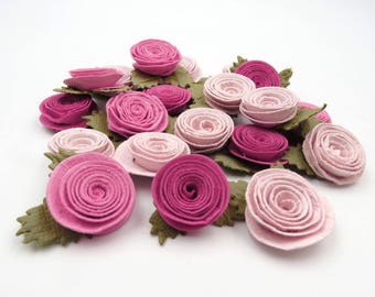 Paper Flowers. Pink Flowers. Artificial Flowers. Crafting. Scrap Booking. Card Making. Flower Applique .