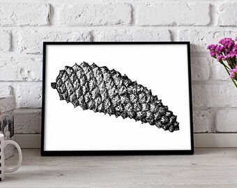 Cone poster, Cone wall art, Cone wall decor, Cone print