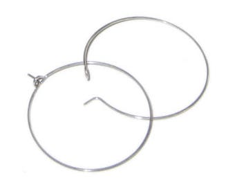 0.5mm Silver Metal Wine Glass Rings, 10 rings