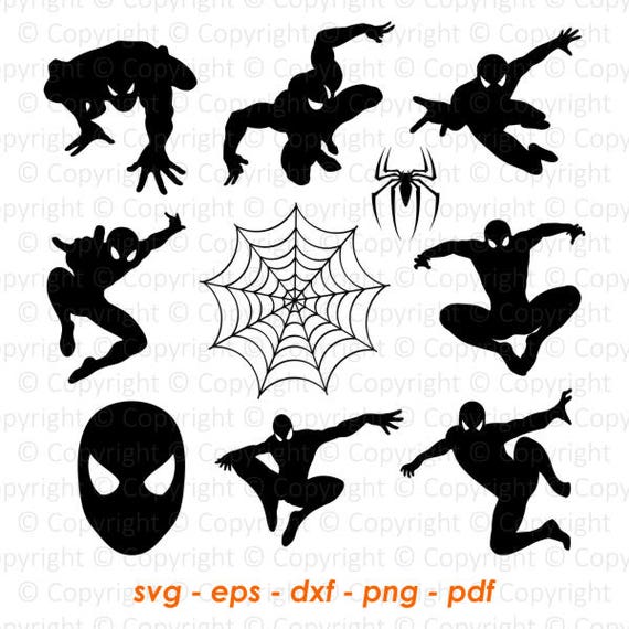 Spiderman Monogram digital clipart spider svg dxf png eps