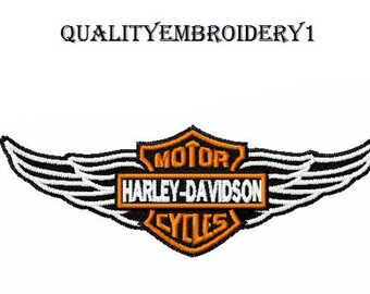 Harley Davidson Embroidery Design Wings