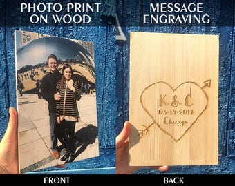 1st Anniversary Gift, Photo On Wood, 1st Birthday Gift, 1st Anniversary Gift For Husband, 1st Anniversary Gift For Couple, 13th Birthday