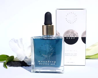 MOONDROP FACIAL OIL | Blue Tansy| Rose | Sandalwood | Turmeric | Squalane | 100% plant-based | Lightweight| Fast-absorbing| Sensitive skin