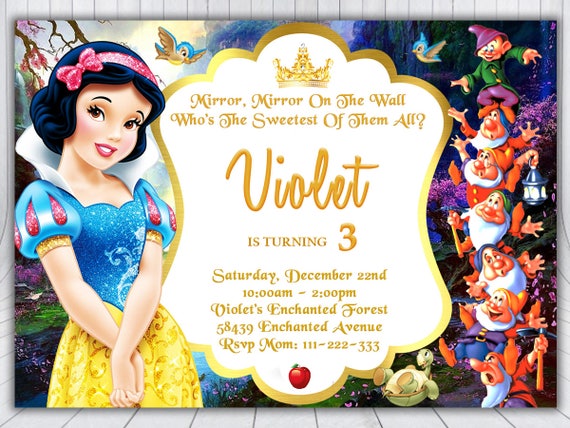 Snow White Invitation Snow White Party Invitation Snow