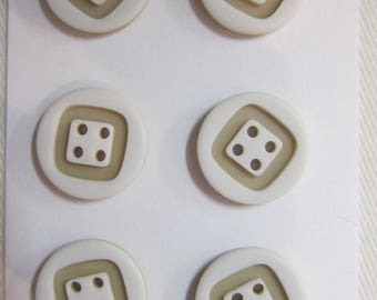2 buttons 4 hole two-tone beige 15 mm
