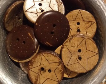 1cm Hand Carved Coconut Shell Clothing Button (Set of 10) 18 main image 1