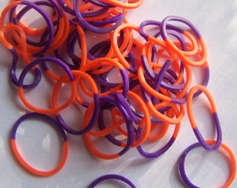Rainbow loom elastic for bracelet X 50 Pack 022 purple orange