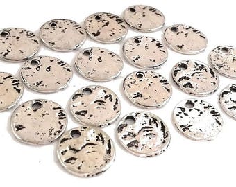 crumpled sequins, metal, nickel, diameter 13mm (bre477) 20 charms