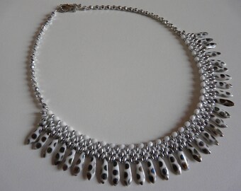 "Peacock" woven with daggers bib NECKLACE