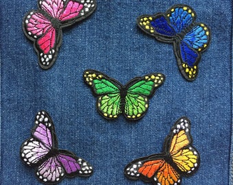 Butterfly Patch - Iron on Patch, Sew On Patch, Embroidered Patch