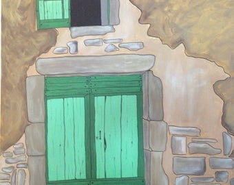 Wears old acrylic painting