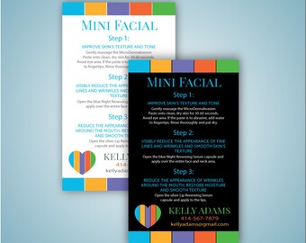 Rodan and Fields Mini Facial Card, Rodan and Fields Mini facial, Rodan and Fields referral card, R and F Printable - Digital file 0067