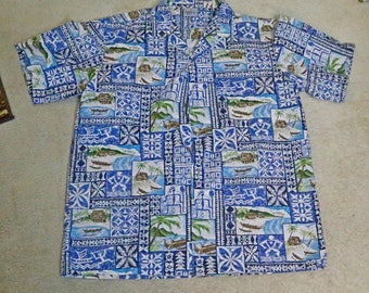 vintage Royal Creations Hawaiian Shirt size L Made in Hawaii USA Surfer