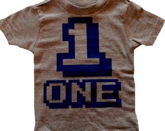 Arcade ONE First Birthday T-Shirt for Boys or Girls, 1st Bday Tee