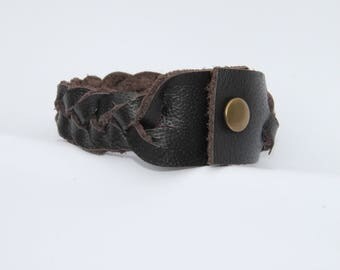 Plaited leather bracelet