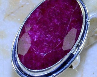 Bague Argent 925 Avec Pierre Rubis Et CZ - Taille 56, Plaquée Argent, Neuve Sans Emballage