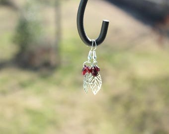 energizing Garnet with its filigree leaf earrings