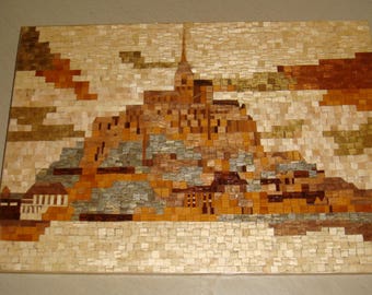 Mont saint michel plating pointillist painting style