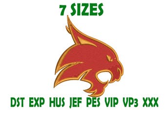 Texas State Bobcats logo embroidery design - Instant Download machine embroidery pattern