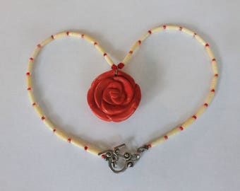 Rockabilly Red Rose Necklace