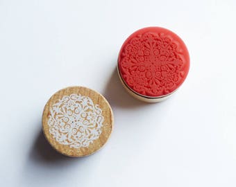 wood circle stamp holder 3 cm * 6 pattern