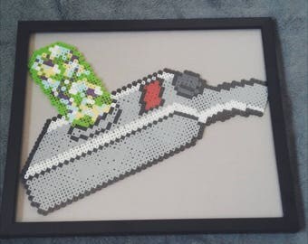Handmade Perler Bead Art - Rick's Portal Gun