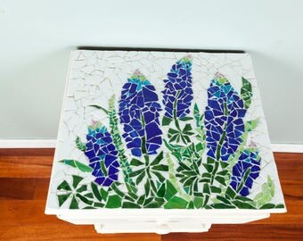 Mosaic stained glass side table.