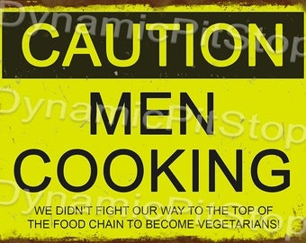 40x30cm Funny Men Cooking Rustic Tin Sign