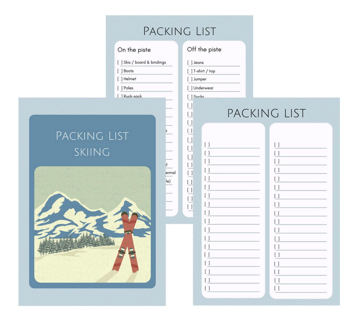 printable skiing packing list ski travel packing list