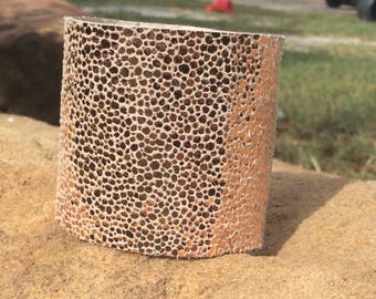 Stingray rose gold genuine leather cuff bracelet