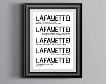 Hamilton Musical inspired - Lafayette quote, Typography Print - Poster, Hamilton