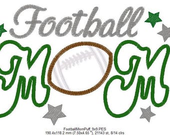 Football Mom Applique Embroidery Design