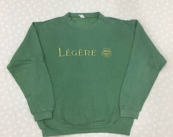 MCM Sweatshirt Green Legere MCM Jumper Pullover Small Adult