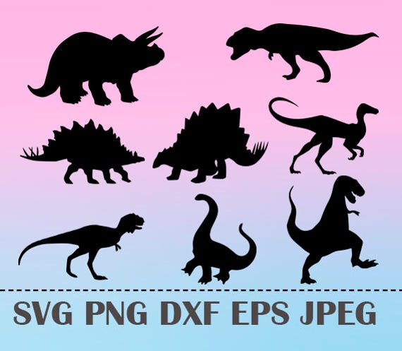 Download SVG Dinosaurs Vector Layered Cut File Silhouette Cameo Cricut