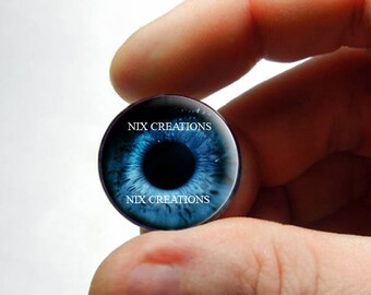 Glass Eyes - Deep Blue Mermaid Human Doll Taxidermy Eyes Handmade Glass - Pair or Single - You Choose Size
