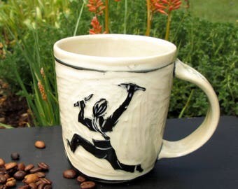 Handcarved Rock Climber Mug