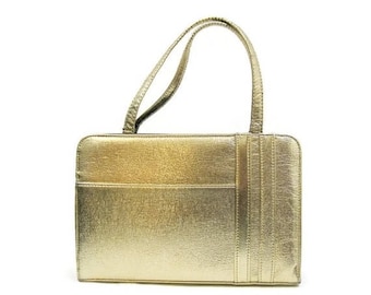 REDUCED 50s 60s Purse Vintage Gold Metallic Handbag