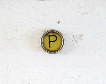 Typewriter key, Letter P, vintage key, vintage supplies, cute key