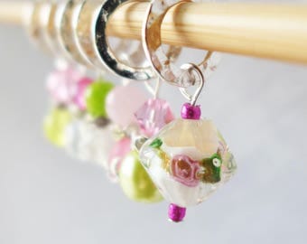 LAST SET - Heart of a Rose - Six Handmade Stitch Markers - 6.5 mm (10.5 US) - Limited Edition